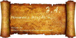 Hovanecz Alvián névjegykártya